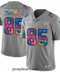 Cincinnati Bengals 85 Tee Higgins Nike Multi Color 2020 NFL Crucial Catch NFL Jersey Greyheather