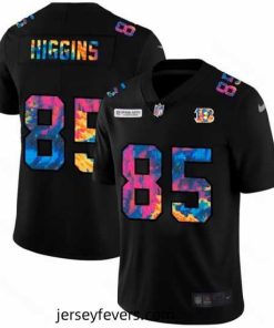 Cincinnati Bengals 85 Tee Higgins Nike Multi Color Black 2020 NFL Crucial Catch Vapor Untouchable Limited Jersey