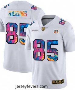 Cincinnati Bengals 85 Tee Higgins White Nike Multi Color 2020 NFL Crucial Catch Limited NFL Jersey