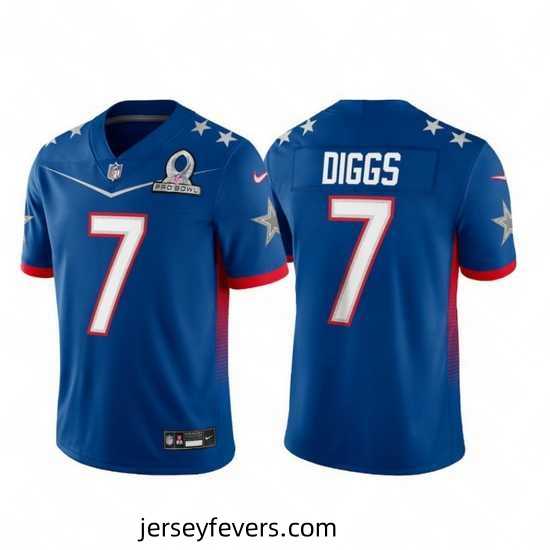 2022 NFL Pro Bowl Dallas Cowboys #7 Trevon Diggs NFC Blue Jersey