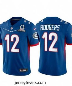 2022 NFL Pro Bowl Green Bay Packers 12 Aaron Rodgers NFC Blue Jersey