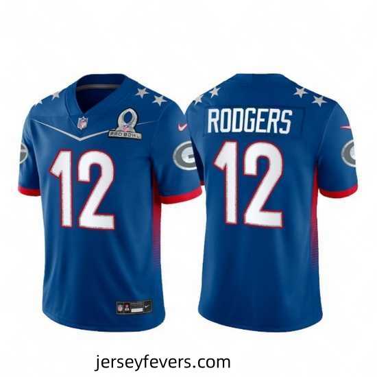 2022 NFL Pro Bowl Green Bay Packers 12 Aaron Rodgers NFC Blue Jersey