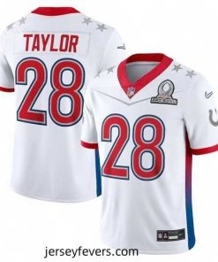 2022 NFL Pro Bowl Indiana Colts 28 Jonathan Taylor AFC White Jersey