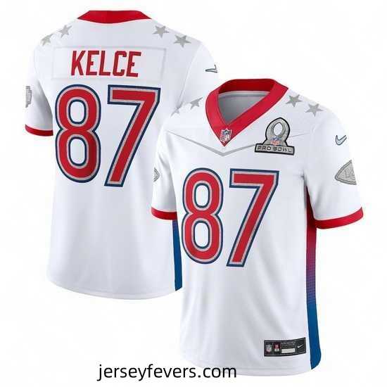 2022 NFL Pro Bowl Kansas City Chiefs 87 Travis Kelce AFC White Jersey