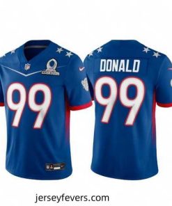 2022 NFL Pro Bowl Los Angeles Rams #99 Aaron Donald NFC Blue Jersey