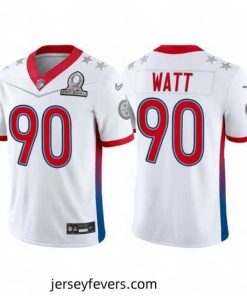 2022 NFL Pro Bowl Pittsburgh Steelers 90 T J Watt AFC White Jersey