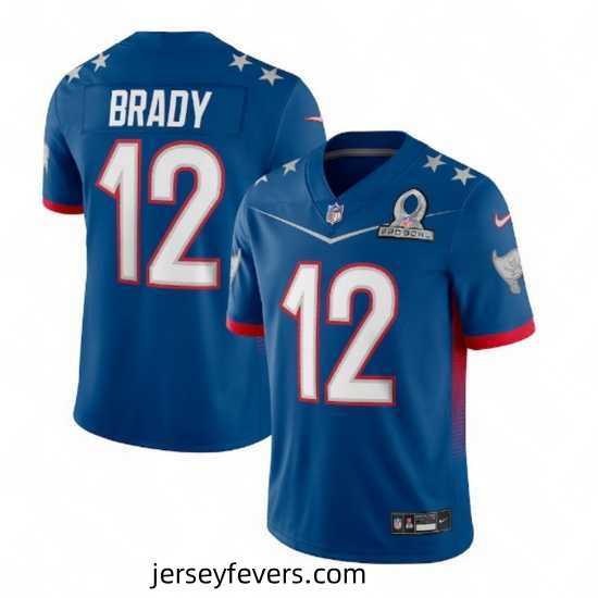 2022 NFL Pro Bowl Tampa Bay Buccaneers #12 Tom Brady NFC Blue Jersey