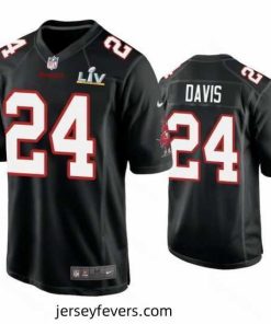Carlton Davis Buccaneers Black Super Bowl Lv Game Fashion Jersey