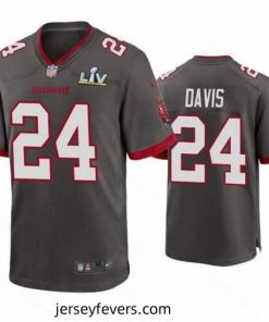 Carlton Davis Buccaneers Pewter Super Bowl Lv Game Jersey