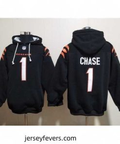 Cincinnati Bengals 1 Ja 27Marr Chase Black Pullover Hoodie