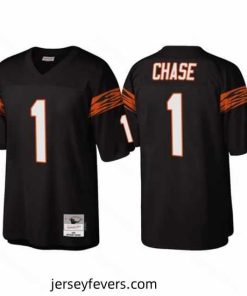 Cincinnati Bengals 1 Ja 27Marr Chase Black Throwback Legacy Stitched Jerse