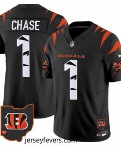 Cincinnati Bengals 1 Ja Marr Chase Black F.U.S.E  Special Vapor Untouchable Limited Stitched Football Jersey