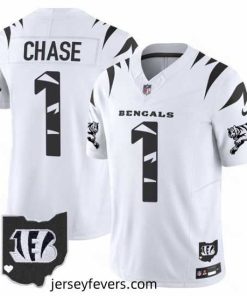 Cincinnati Bengals 1 Ja Marr Chase White F.U.S.E  Special Vapor Untouchable Limited Stitched Football Jersey