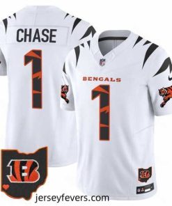 Cincinnati Bengals 1 Ja Marr Chase White Limited F.U.S.E  Special Vapor Untouchable Limited Stitched Football Jersey