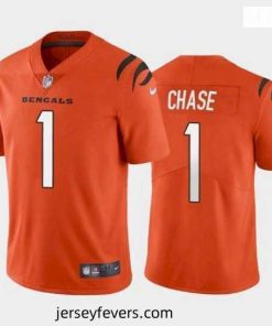 Cincinnati Bengals #1 Ja'Marr Chase Orange 2021 Draft Jersey