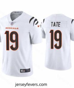 Cincinnati Bengals 19 Auden Tate 2021 White Vapor Untouchable Limited Stitched Jersey