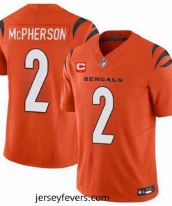 Cincinnati Bengals 2 Evan McPherson Orange 2024 F.U.S.E With 1 Star C Patch Vapor Untouchable Limited Stitched Jersey