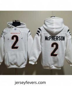 Cincinnati Bengals 2 Evan McPherson White Pullover Hoodie