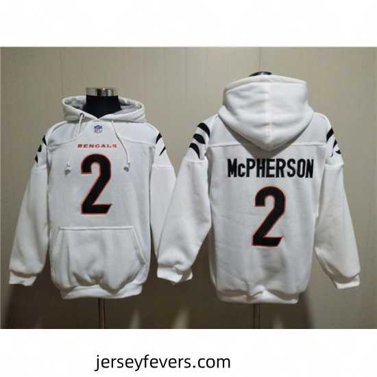 Cincinnati Bengals 2 Evan McPherson White Pullover Hoodie