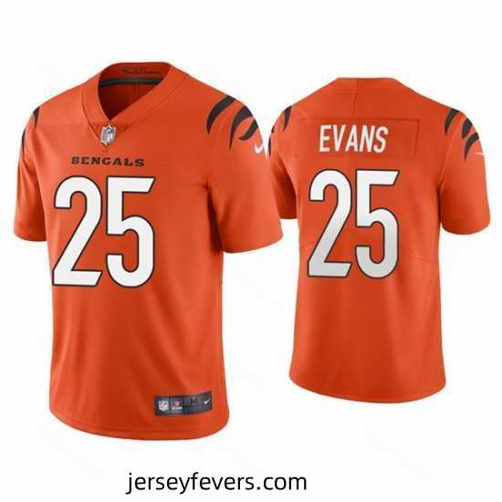 Cincinnati Bengals 25 Chris Evans 2021 Orange Vapor Untouchable Limited Stitched Jersey