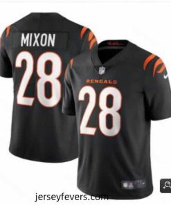 Cincinnati Bengals #28 Joe Mixon 2021 Black Vapor Limited Stitched NFL Jersey