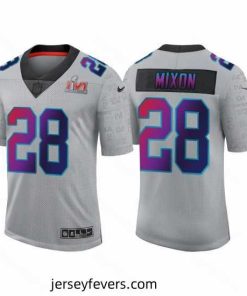 Cincinnati Bengals 28 Joe Mixon 2022 Grey Super Bowl LVI Limited Stitched Jersey