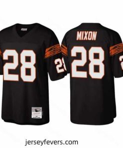 Cincinnati Bengals 28 Joe Mixon Black Throwback Legacy Stitched Jerse