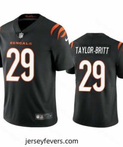 Cincinnati Bengals 29 Cam Taylor Britt Black Vapor Stitched Football Jersey