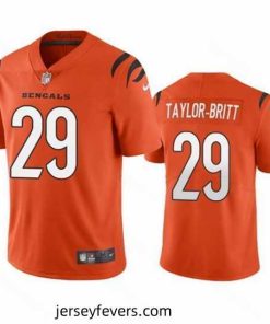 Cincinnati Bengals 29 Cam Taylor Britt Orange Vapor Limited Stitched Football Jersey