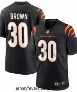 Cincinnati Bengals 30 Chase Brown Black Stitched Game Jersey
