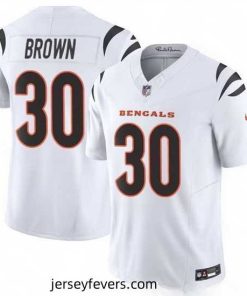 Cincinnati Bengals 30 Chase Brown White 2024 F.U.S.E Vapor Untouchable Limited Stitched Jersey