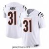 Cincinnati Bengals 31 Zack Moss White Vapor Untouchable Limited Stitched Jersey