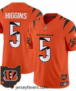 Cincinnati Bengals 5 Tee Higgins Orange F.U.S.E  Special Vapor Untouchable Limited Stitched Football Jersey