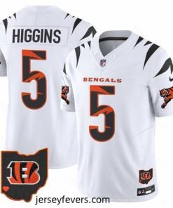Cincinnati Bengals 5 Tee Higgins White Limited F.U.S.E  Special Vapor Untouchable Limited Stitched Football Jersey