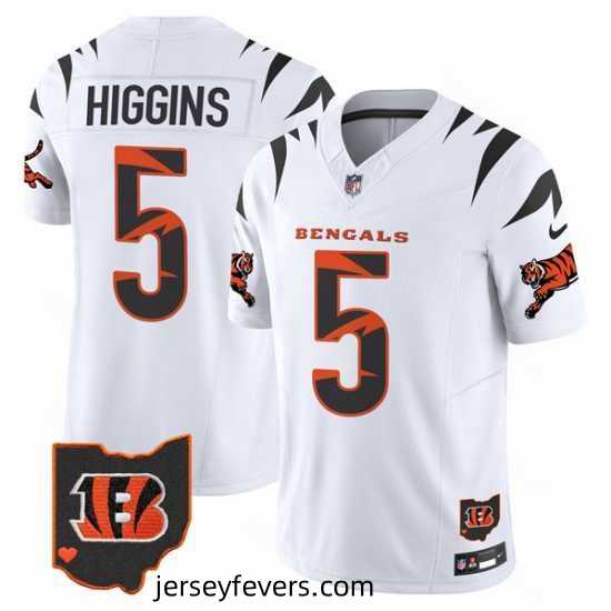 Cincinnati Bengals 5 Tee Higgins White Limited F.U.S.E Special Vapor Untouchable Limited Stitched Football Jersey