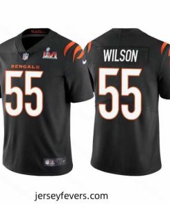 Cincinnati Bengals 55 Logan Wilson 2022 Black Super Bowl LVI Vapor Limited Stitched Jersey