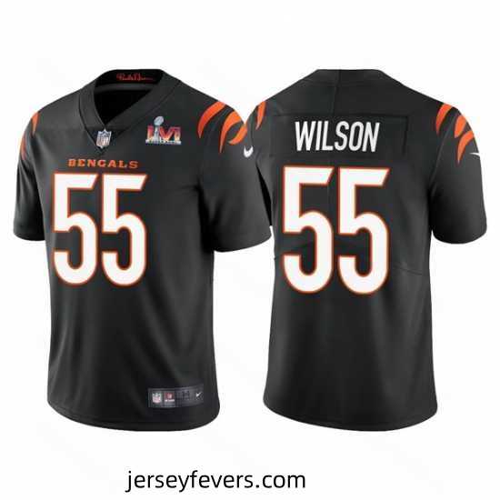 Cincinnati Bengals 55 Logan Wilson 2022 Black Super Bowl LVI Vapor Limited Stitched Jersey