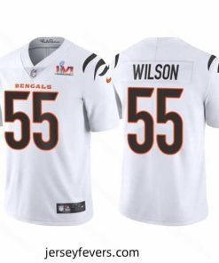 Cincinnati Bengals 55 Logan Wilson 2022 White Super Bowl LVI Vapor Limited Stitched Jersey