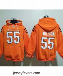 Cincinnati Bengals 55 Logan Wilson Orange Pullover Hoodie