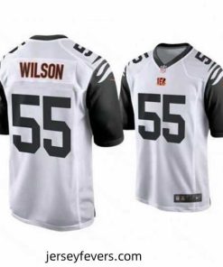 Cincinnati Bengals 55 Logan Wilson White Color Rush Stitched Game Jersey