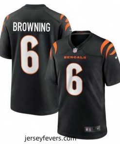 Cincinnati Bengals 6 Jake Browning Black Stitched Game Jersey
