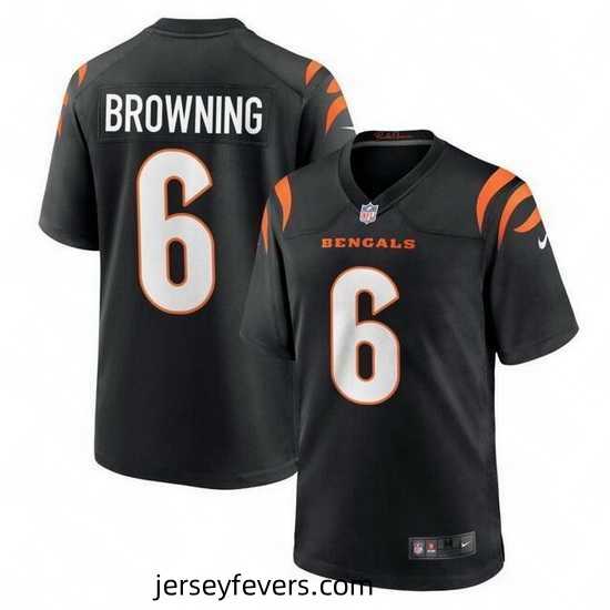 Cincinnati Bengals 6 Jake Browning Black Stitched Game Jersey