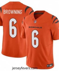 Cincinnati Bengals 6 Jake Browning Orange 2023 F.U.S.E  Vapor Untouchable Limited Stitched Jersey