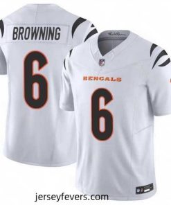 Cincinnati Bengals 6 Jake Browning White 2023 F.U.S.E  Vapor Untouchable Limited Stitched Jersey