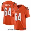 Cincinnati Bengals 64 Ted Karras Orange 2024 F.U.S.E With 3 Star C Patch Vapor Untouchable Limited Stitched Jersey