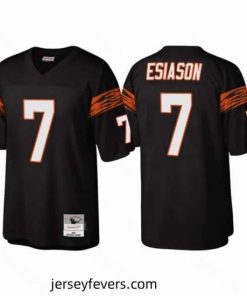 Cincinnati Bengals 7 Boomer Esiason Black Throwback Legacy Stitched Jerse