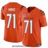Cincinnati Bengals 71 Amarius Mims Orange 2024 With Dradt Patch F.U.S.E Vapor Untouchable Limited Stitched Jersey
