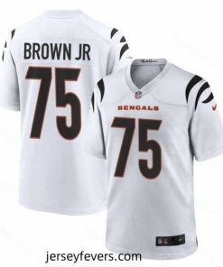 Cincinnati Bengals 75 Orlando Brown Jr White Stitched Game Jersey