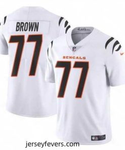 Cincinnati Bengals 77 Trent Brown White Vapor Untouchable Limited Stitched Jersey