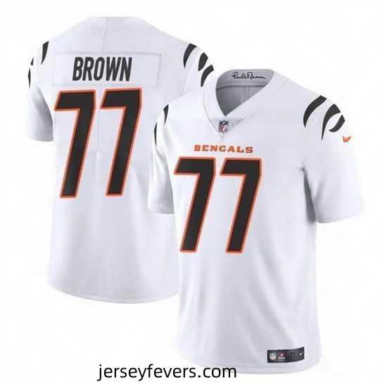 Cincinnati Bengals 77 Trent Brown White Vapor Untouchable Limited Stitched Jersey